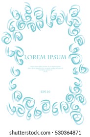 A4 strange frame of curls on a white background