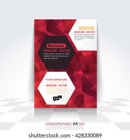 A4 Style, Brochure Design. Low Poly Style Cover, Corporate Leaflet Template