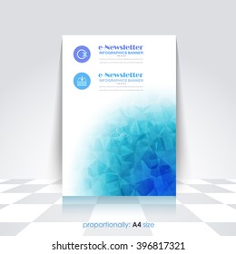 A4 Style Flyer, Brochure Design. Low Poly Style Cover, Corporate Leaflet Template