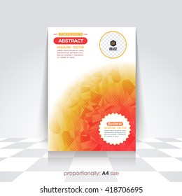 A4 Style Flyer Design. Low Poly Style Cover, Corporate Leaflet Template