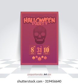 A4 Style Halloween Flyer, Poster Vector Design