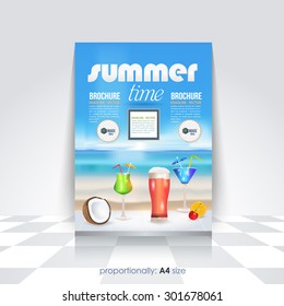 A4 Style Summer Flyer, Poster Design, Brochure and Cover Template