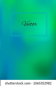 A4 Stylish Cover with Smooth Blue and Green Gradient Background and Text