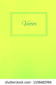 A4 Stylish Cover with Smooth Blue, Green and Yellow Gradient Background and Text