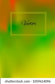 A4 Stylish Cover with Smooth Green, Yellow and Orange Gradient Background and Text
