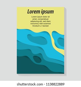 A4 template background vector modern posters, banners, flyers, abstract design branding advertising paper cut cover illustration emblem isolated 3D 