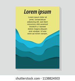 A4 template background vector modern posters, banners, flyers, abstract design branding advertising paper cut cover illustration emblem isolated 3D