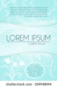 A4 template brochure light blue vertical portrait vector