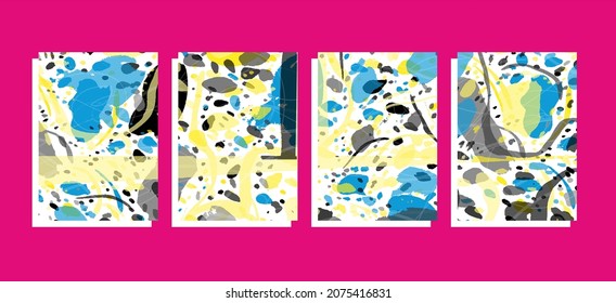 a4 vector background set with   
 colorful grunge splash design