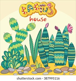 A4 Vector colorful Zentangle stylized abstract collection of cactus in flat style. Art and Color Therapy anti stress. An antistress Book. coloring page adult and children
Floral, exotic, tropical.