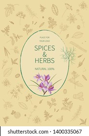 A4 vector cover for booklet about natural spices
