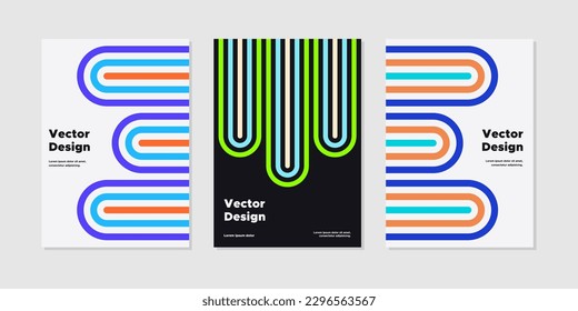 A4 Vector design layout template poster collection. Business presentation vector. Company identity brochure template. Abstract corporate report or banner cover set with colorful shape.