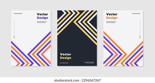 A4 Vector design layout template poster collection. Business presentation vector. Company identity brochure template. Abstract corporate report or banner cover set with colorful shape.