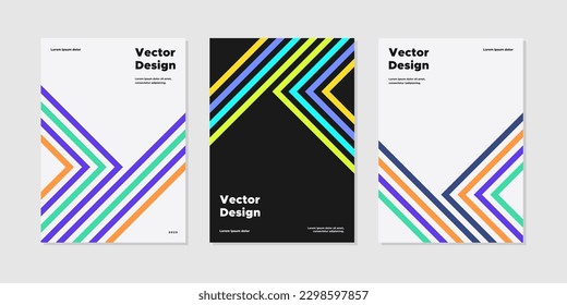 A4 Vector design layout template poster collection. Business presentation vector. Company identity brochure template. Abstract corporate report or banner cover set with dynamic shape.