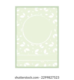 A4 vertical Print template invitation card for celebration with white leaves. Beige shades. Wedding frame with leaves. Flat festive vector