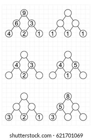A4 worksheet for preschool kids.Tasks for addition (counting) for preschool kids, children - vector