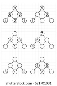 A4 worksheet for preschool kids.Tasks for addition (counting) for preschool kids, children - vector