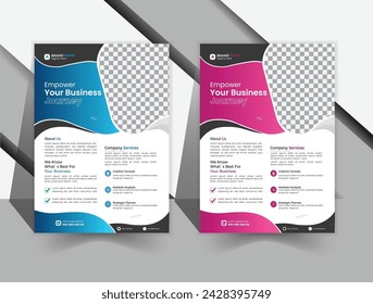 A4-sized vector illustration template with an image backdrop section for flyers, booklets, brochures, and posters.