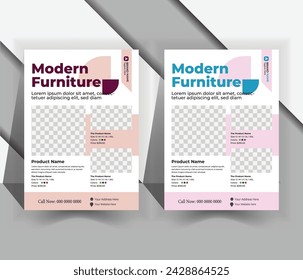 A4-sized vector illustration template for posters, flyers, booklets, and brochures with an image background section.