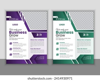 A4-sized vector template with two color scheme for the background of a corporate business flyer poster pamphlet brochure cover design
