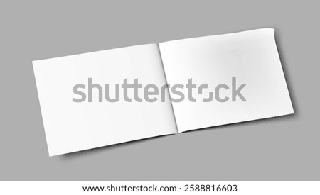 A5, A4, A3 Blank Half-folded Brochure Cover Mockup. EPS10 Vector