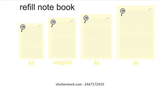 A5, A4, B5 size notebook design with a gray, cream background with eye ornaments. vector a set