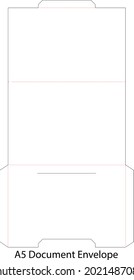 A5 Document Envelope Template Vector black isolated circuit envelope. International standard size