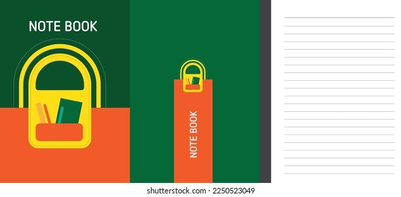 A5 note book with rule paper vector