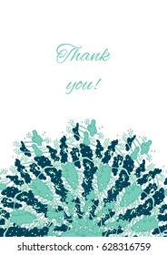A5 post card with abstract clouds and swirl. Hand draw zentangle mandala. Pattern at the bottom