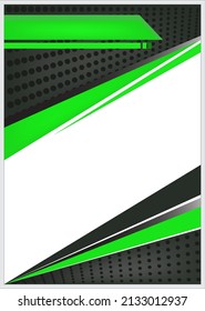 A5 size flyer template. vector  of brochure on green and black color with metal background illustration.