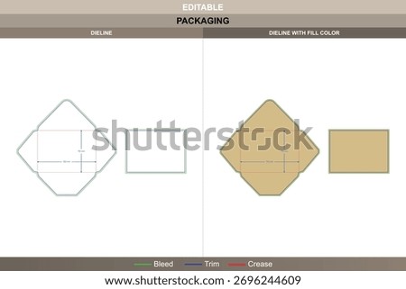 A6 envelope size dieline designed by vector clarity producing smooth printing performance and compact packaging control steady die line mapping maintains proportional fold finish
