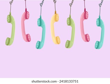 A6 postcard with telephone handsets