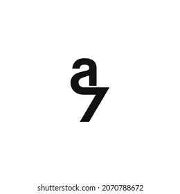a7 letra A con número 7 símbolo de logotipo sencillo vinculado símbolo de símbolo de diseño vector ilustración