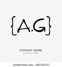 A_G, AG initial vector letter logo Design.