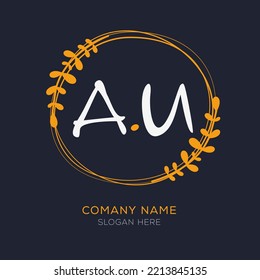 A_U, AU initial vector letter logo Design.