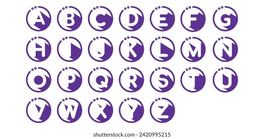 A_Z Circle Style Alphabets. Letters Design. Vector Logo Icon Symbol Template