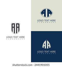 AA 3 style text initial monogram logo with creative style design.