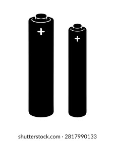 AA and AAA Battery Silhouette Set