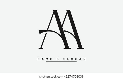 Monograma del logotipo de las letras abstractas AA
