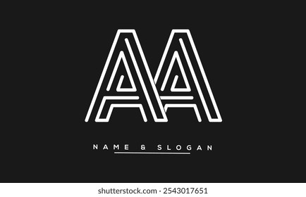 Monograma de logotipo com letras abstratas AA