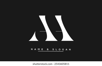 Monograma de logotipo com letras abstratas AA