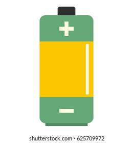 AA Alkaline battery icon flat isolated on white background vector illustration