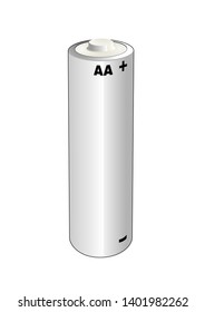 AA alkaline or lithium single cell battery. Isolated vector illustration.