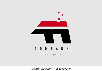 aa a a alphabet letter logo combination in red and black color. Creative icon design for business and company 