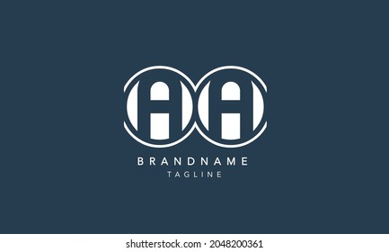 AA Alphabet Letters Initial Circle Monogram Logo