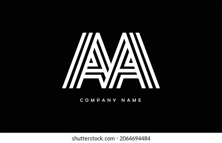 Monograma del logotipo de letras de alfabetos AA