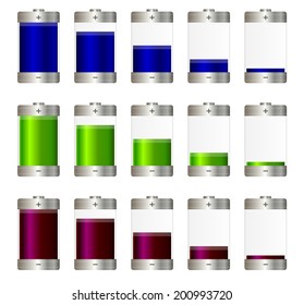 AA batteries set. Illustration