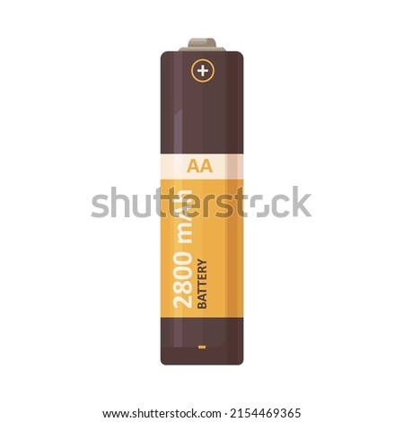 AA battery icon. 2 two, double A type size of power item. Dry alkaline electrical energy cylinder cell. Rechargeable cylindrical object. Flat vector illustration isolated on white background
