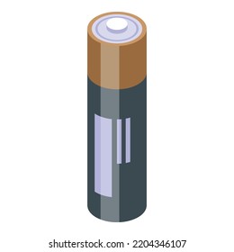 Aa Battery Icon. Isometric Of Aa Battery Vector Icon For Web Design Isolated On White Background