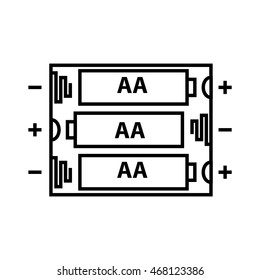 AA battery icon, vector illustration